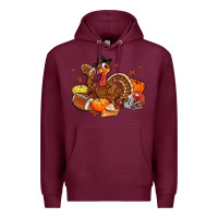 Burgundy football turkey thanksgiving Premium Hoodie - MaliasSmallBusiness