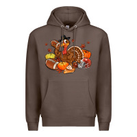 Coffee football turkey thanksgiving Premium Hoodie - MaliasSmallBusiness
