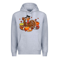 Heather Grey football turkey thanksgiving Premium Hoodie - MaliasSmallBusiness