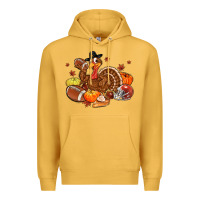 Mustard football turkey thanksgiving Premium Hoodie - MaliasSmallBusiness