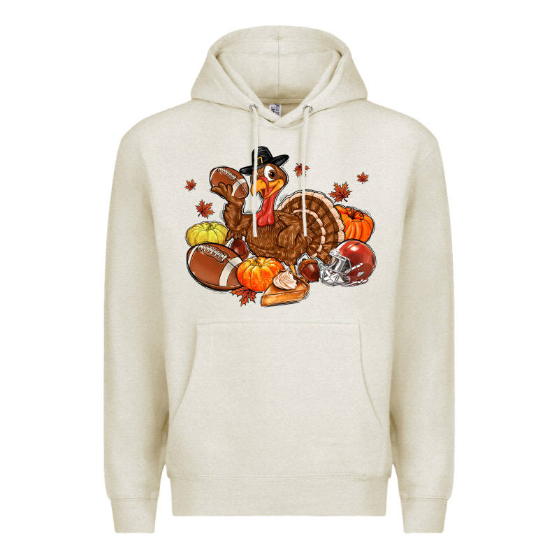 Football Turkey Thanksgiving Premium Hoodie by MaliasSmallBusiness | Teevron