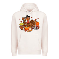 Pale Pink football turkey thanksgiving Premium Hoodie - MaliasSmallBusiness