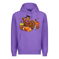 Purple football turkey thanksgiving Premium Hoodie - MaliasSmallBusiness