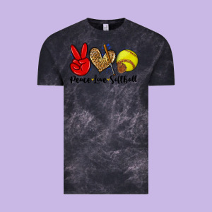 Peace Love Softball Vintage Tee Designed By Zillion Design Studio