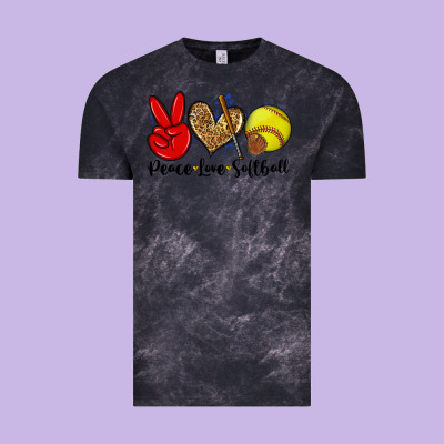 Peace Love Softball Vintage Tee Designed By Zillion Design Studio