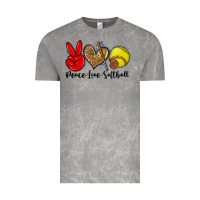 Cloud Rock peace love softball Vintage Tee - Zillion Design Studio