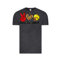 Vintage Black peace love softball Vintage Tee - Zillion Design Studio