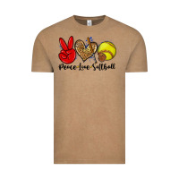 Vintage Coffee peace love softball Vintage Tee - Zillion Design Studio