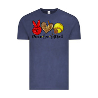 Vintage Denim peace love softball Vintage Tee - Zillion Design Studio
