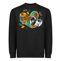 Black cowhide leopard hearts Heavyweight Sweatshirt - texasbilliewilder