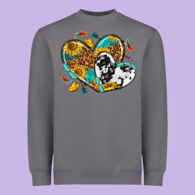 Heavyweight Sweatshirt cowhide leopard hearts