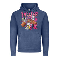 Vintage Denim Pink and white sneaker girl Vintage Hoodie - RanaPortraitStore