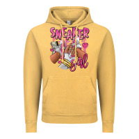 Vintage Mustard Pink and white sneaker girl Vintage Hoodie - RanaPortraitStore