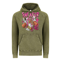 Vintage Olive Pink and white sneaker girl Vintage Hoodie - RanaPortraitStore