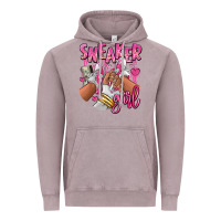 Vintage Zinc Pink and white sneaker girl Vintage Hoodie - RanaPortraitStore