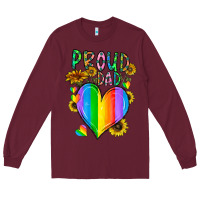 Burgundy proud dad love Long Sleeve Tee - CowhideDigitalArt