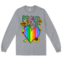 Heather Grey proud dad love Long Sleeve Tee - CowhideDigitalArt