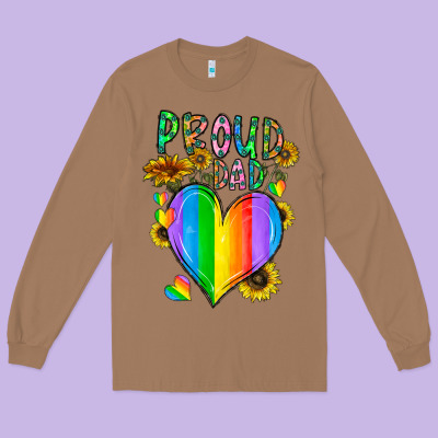 Proud Dad Love Long Sleeve Tee Designed By Cowhidedigitalart