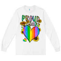 White proud dad love Long Sleeve Tee - CowhideDigitalArt