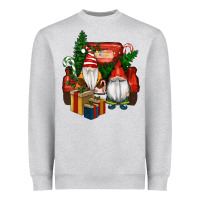 Heather Grey Christmas Truck And Gnome Heavyweight Sweatshirt - RanaPortraitStore