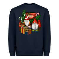 Navy Christmas Truck And Gnome Heavyweight Sweatshirt - RanaPortraitStore
