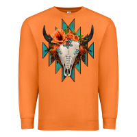 Carrot Aztec Turquoise Bull Skull Premium Sweatshirt - Jasminsmagicworld