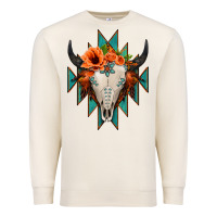 Sandshell Aztec Turquoise Bull Skull Premium Sweatshirt - Jasminsmagicworld