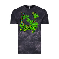 Cloud Black lucky shamrock horseshoe Vintage Tee - RanaPortraitStore