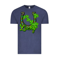 Vintage Denim lucky shamrock horseshoe Vintage Tee - RanaPortraitStore
