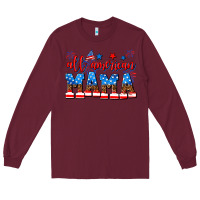Burgundy all american mama Long Sleeve Tee - AdoDesignShop