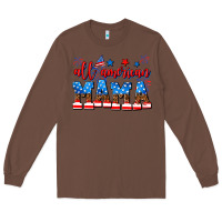 Chestnut all american mama Long Sleeve Tee - AdoDesignShop