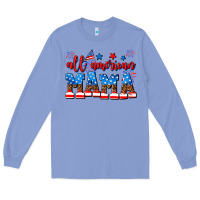Colony Blue all american mama Long Sleeve Tee - AdoDesignShop
