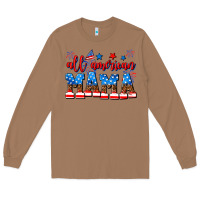 Toasted Coconut all american mama Long Sleeve Tee - AdoDesignShop
