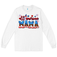 White all american mama Long Sleeve Tee - AdoDesignShop