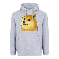 Heather Grey doge coin shiba dog Heavyweight Hoodie - Jasminsmagicworld