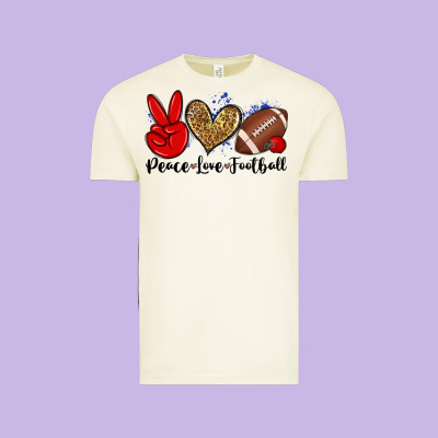 Peace Love Football Vintage Tee Designed By Zillion Design Studio