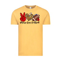 Vintage Mustard peace love football Vintage Tee - Zillion Design Studio