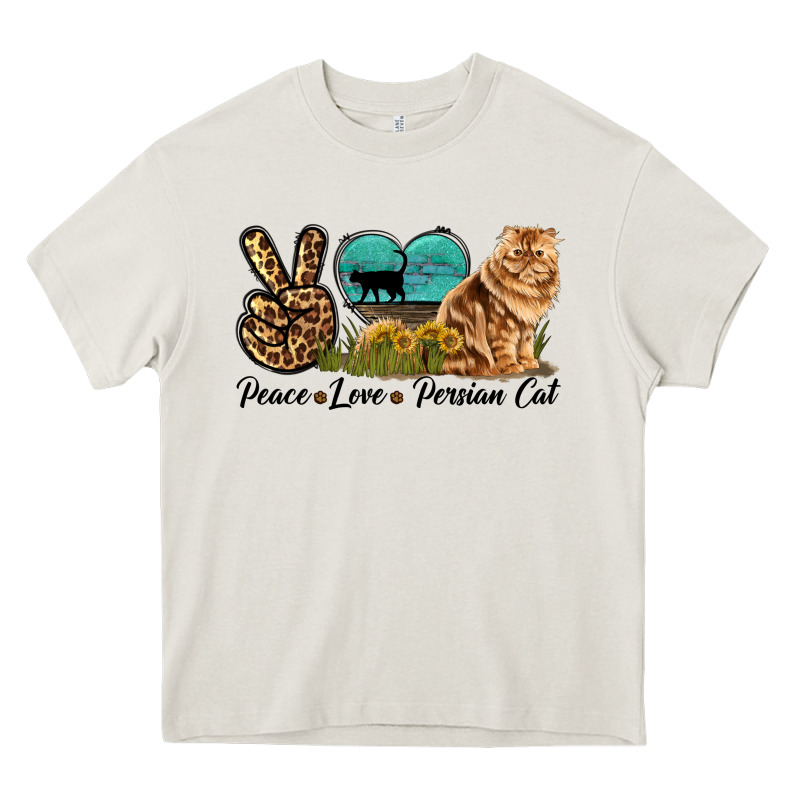 Peace Love Persian Cat Heavy Core Tee by LillyAllenDesigns | Teevron