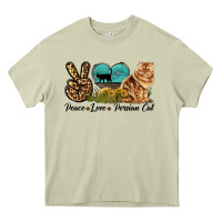 Mossy Peace Love Persian Cat Heavy Core Tee - LillyAllenDesigns