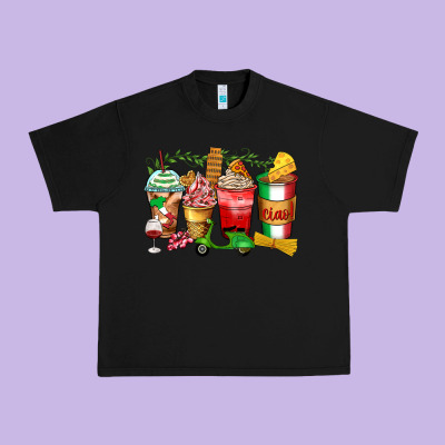 Italy Coffee Cups Urban Heavy Tee Designed By Zillion Design Studio