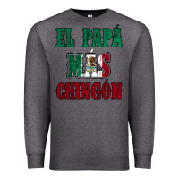 Charcoal Heather El Papa Mas Chingon Mexican Flag Premium Sweatshirt - Jasminsmagicworld