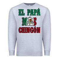 Heather Grey El Papa Mas Chingon Mexican Flag Premium Sweatshirt - Jasminsmagicworld