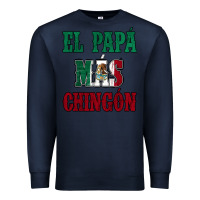 Navy El Papa Mas Chingon Mexican Flag Premium Sweatshirt - Jasminsmagicworld