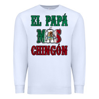 White El Papa Mas Chingon Mexican Flag Premium Sweatshirt - Jasminsmagicworld
