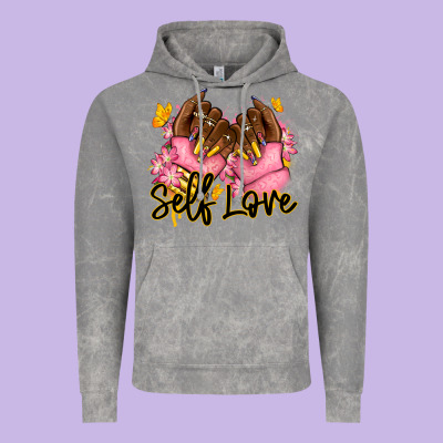Vintage Hoodie Self love pink afro nails