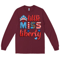 Burgundy little miss liberty Long Sleeve Tee - HRA Design Shop