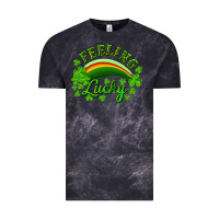 Cloud Black feeling lucky with rainbow Vintage Tee - RanaPortraitStore