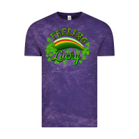Cloud Purple feeling lucky with rainbow Vintage Tee - RanaPortraitStore