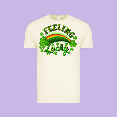 Feeling Lucky With Rainbow Vintage Tee Designed By Ranaportraitstore