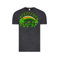 Vintage Black feeling lucky with rainbow Vintage Tee - RanaPortraitStore